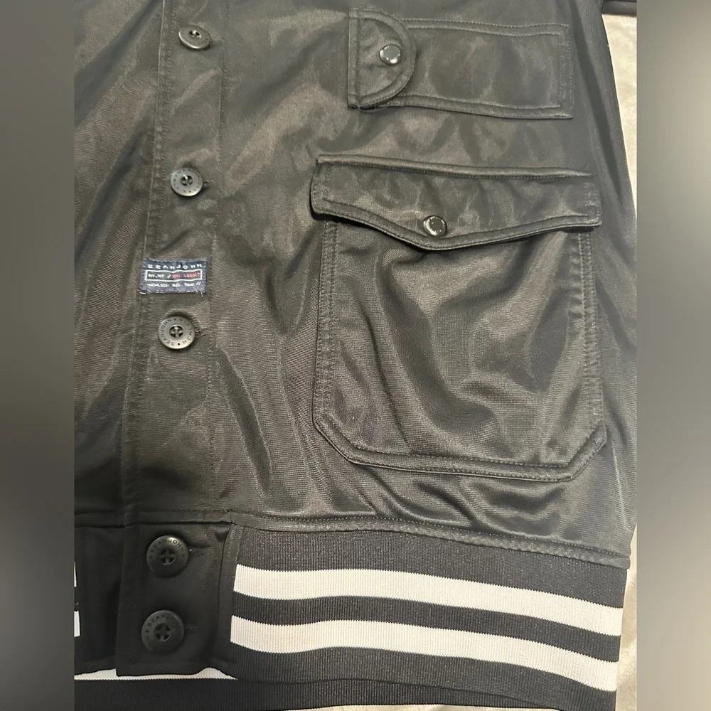Sean John Vintage Y2K‎ Varsity Jacket Black & Grey sz XL